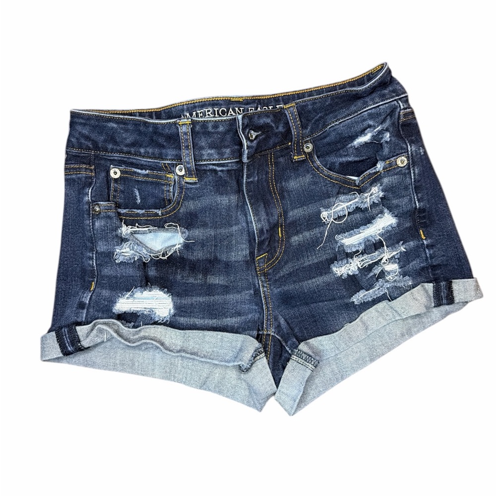American Eagle Outfitters Womens Shorts Size 4 Blue Destressed